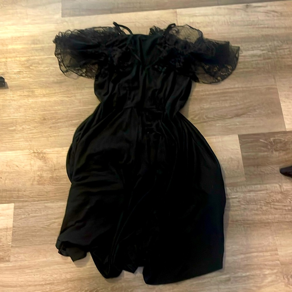 SHEIN off the shoulder black dress